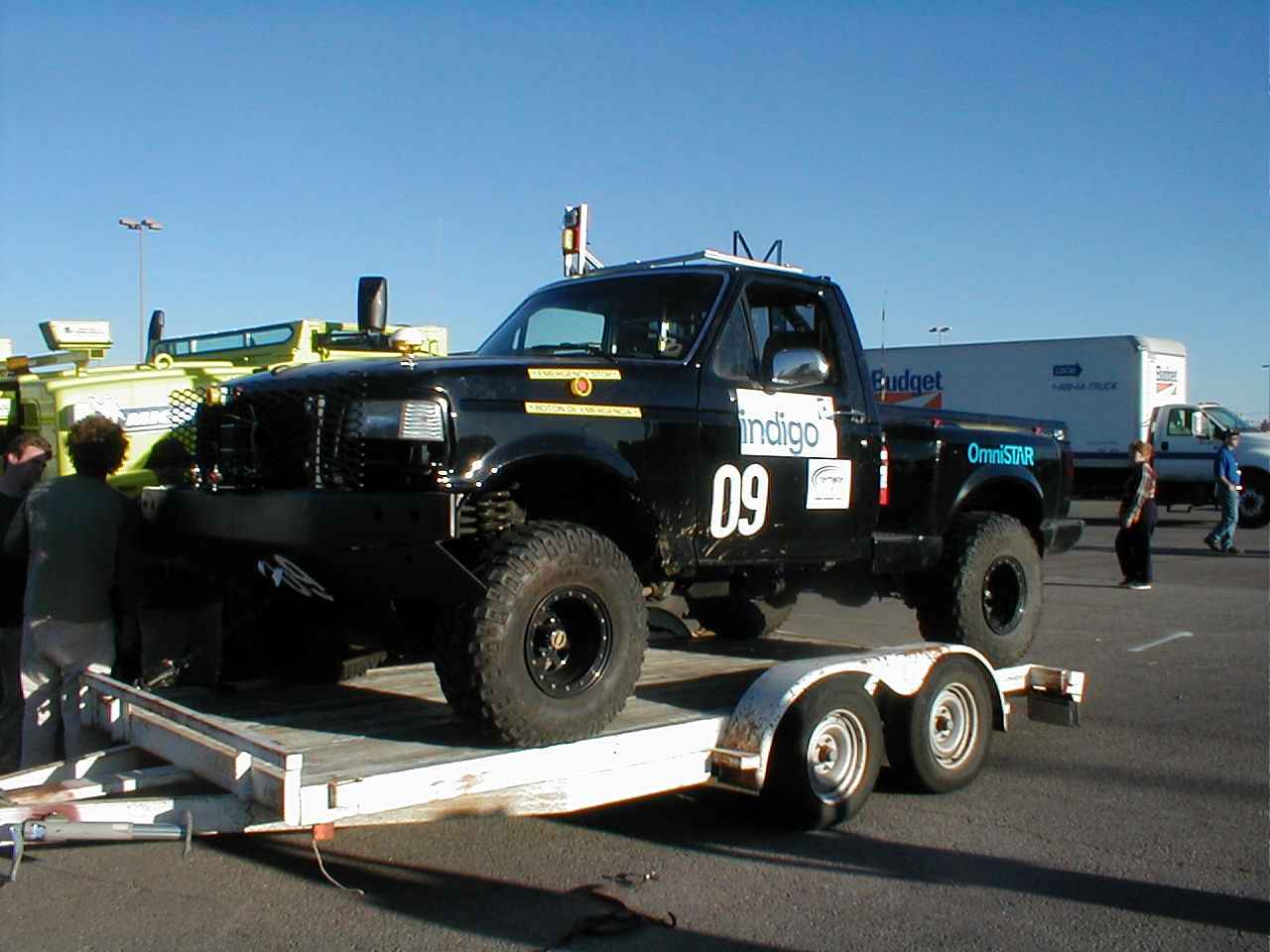 Golem Team's dark house vehicle, a Ford F-150, which defied expectations by traveling over 5 miles
                  after a weak qualification