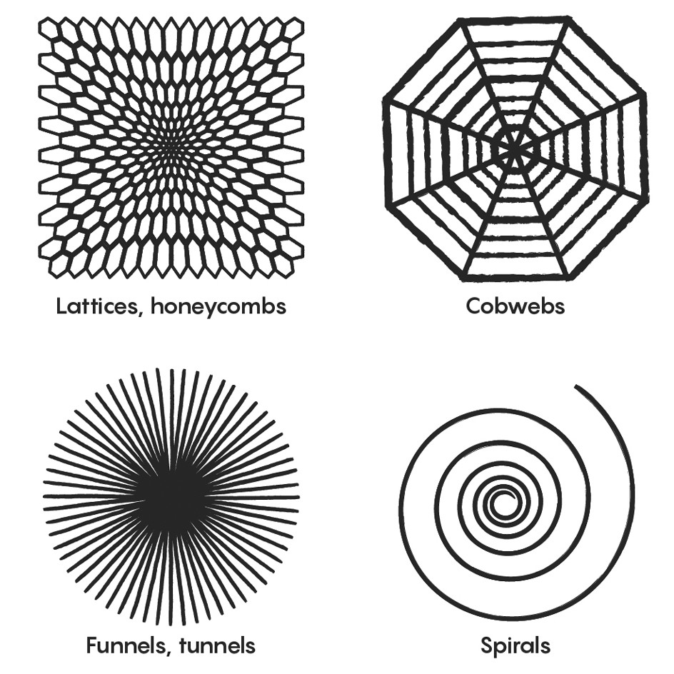 The reoccuring patterns we see in nature, and in hallucinations 